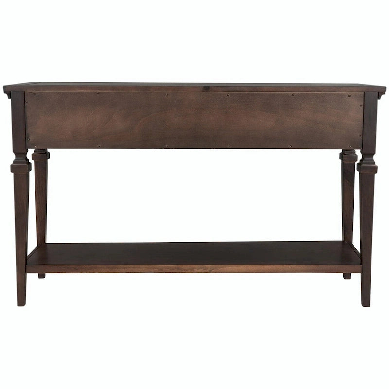 Consolle classica retrò da 50 litri con tre cassetti superiori e ripiano inferiore aperto (grigio anticato)