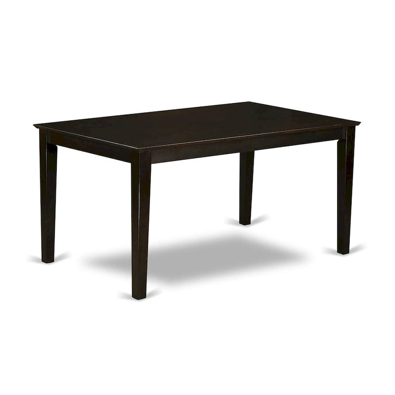 East West Furniture 7 Piece Kitchen Table Set- a Rectangle Dining Table and 6 Dining Room Chairs, 36x60 Inch, Cappuccino