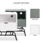 DH BASIC Set di 2 tavolini moderni da caffè e tavolini laterali con cassetti con motivo a onde 3D di Denhour