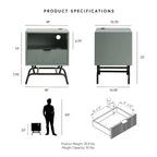 DH BASIC Set di 2 tavolini moderni da caffè e tavolini laterali con cassetti con motivo a onde 3D di Denhour
