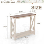 Narrow console sofa table with storage space - 11.8D x 39.4W x 31.5H