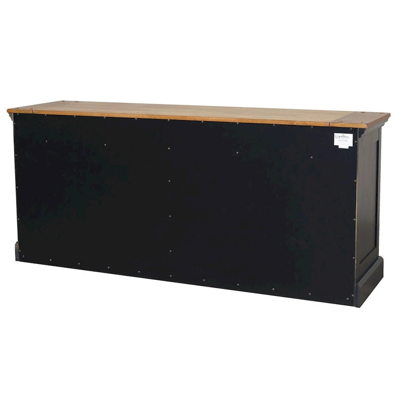 Credenza in legno Toulouse, Consolle portaoggetti da ufficio, Mobile TV, Nero - 68 L x 30 A x 18 P