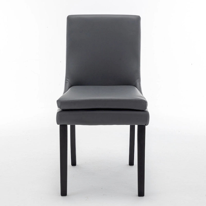 Modern Dining Chairs Set of 2, Upholstered Kitchen & Dining Room Chairs with Solid Wood Legs,Tufted Linen Fabric Chairs