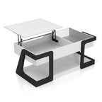 DH BASIC 2-Piece Modern White Lift-top Coffee Table and End Table Set by Denhour
