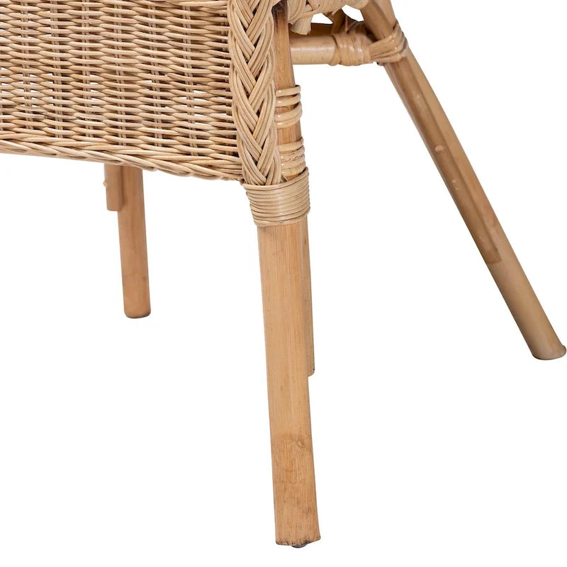 Abbey Modern Bohemian Natural Rattan Dining Chair