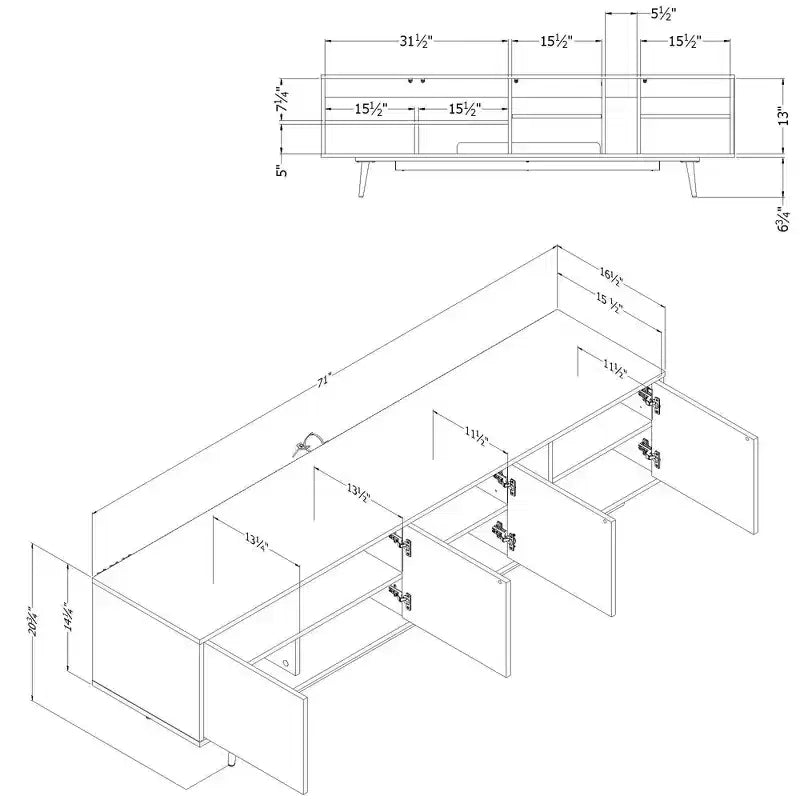South Shore Oxford TV Stand for TVs up to 75" with Doors
