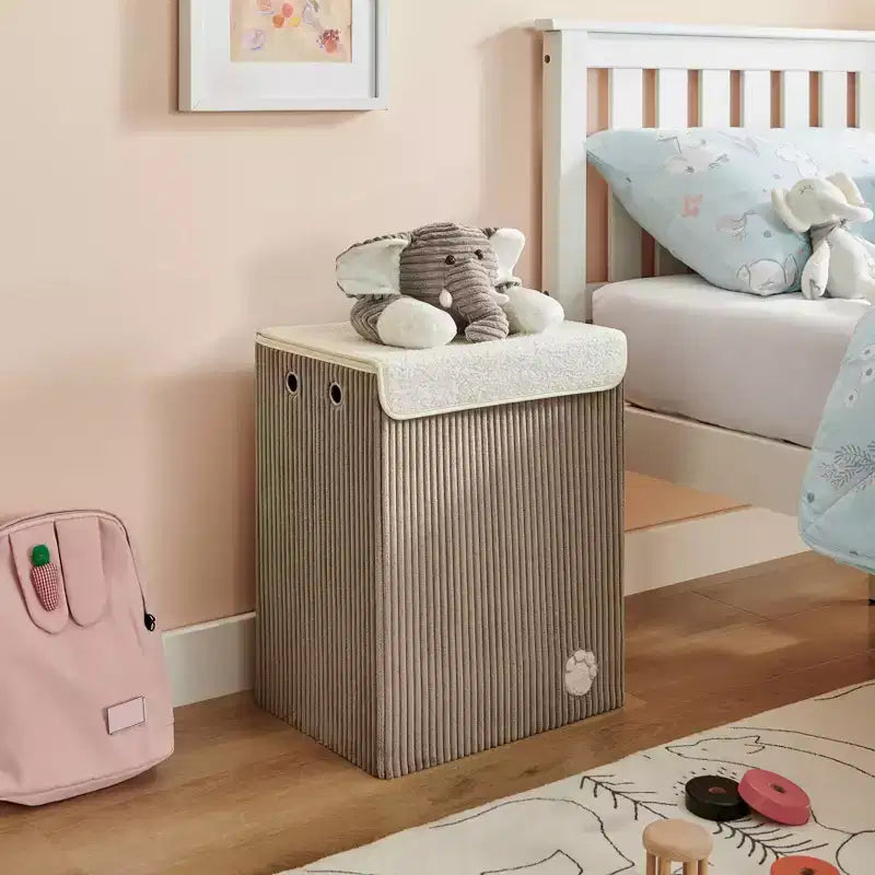 Danya B. Collapsible Folding Corduroy Kids' Laundry Hamper Toy Storage
