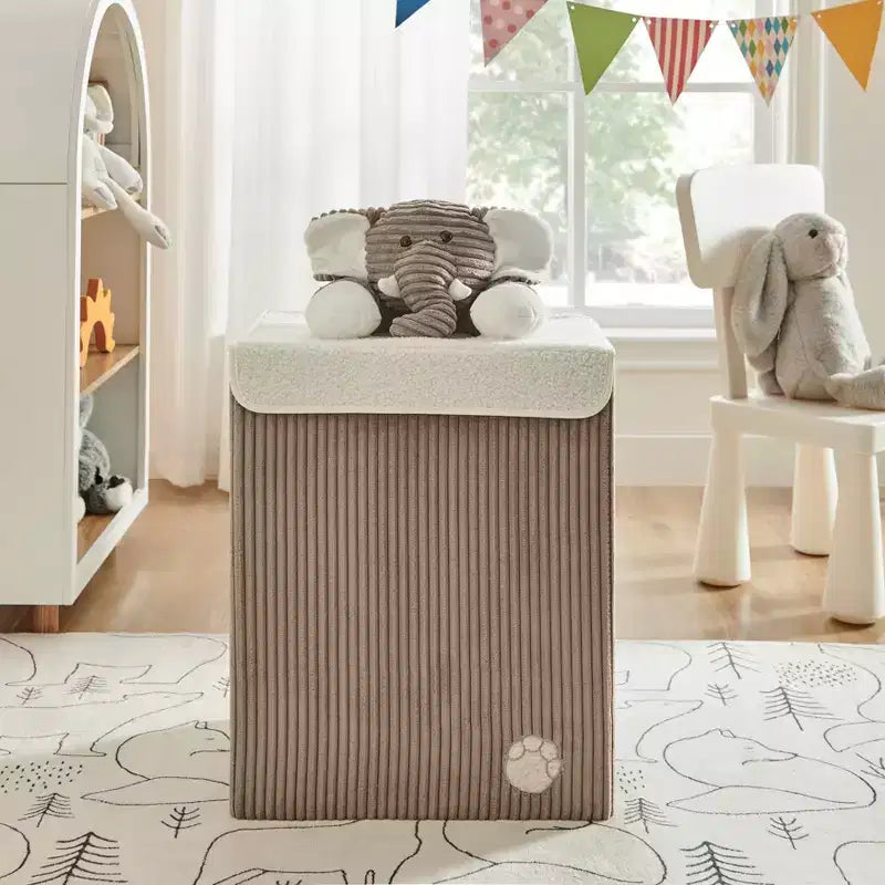 Danya B. Collapsible Folding Corduroy Kids' Laundry Hamper Toy Storage