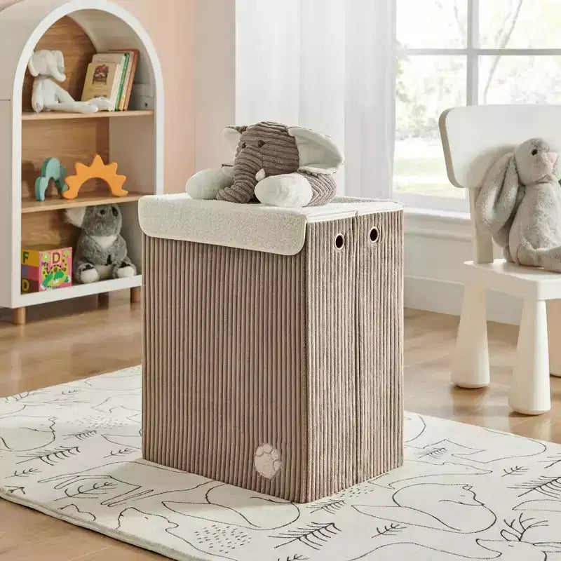 Danya B. Collapsible Folding Corduroy Kids' Laundry Hamper Toy Storage