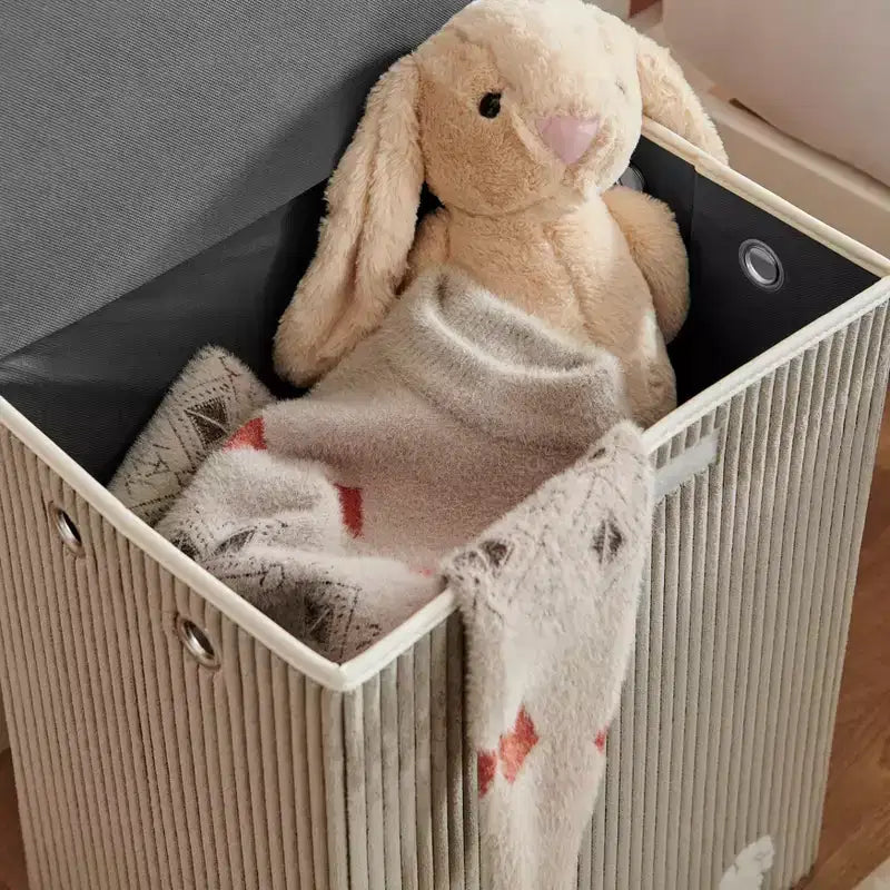 Danya B. Collapsible Folding Corduroy Kids' Laundry Hamper Toy Storage