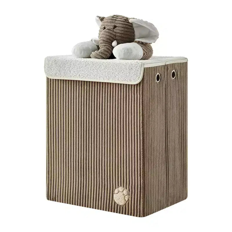 Danya B. Collapsible Folding Corduroy Kids' Laundry Hamper Toy Storage