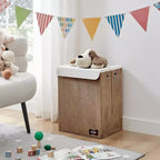 Danya B. Collapsible Folding Corduroy Kids' Laundry Hamper Toy Storage