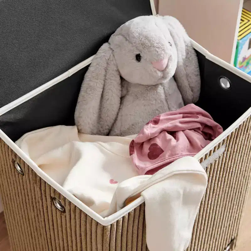 Danya B. Collapsible Folding Corduroy Kids' Laundry Hamper Toy Storage