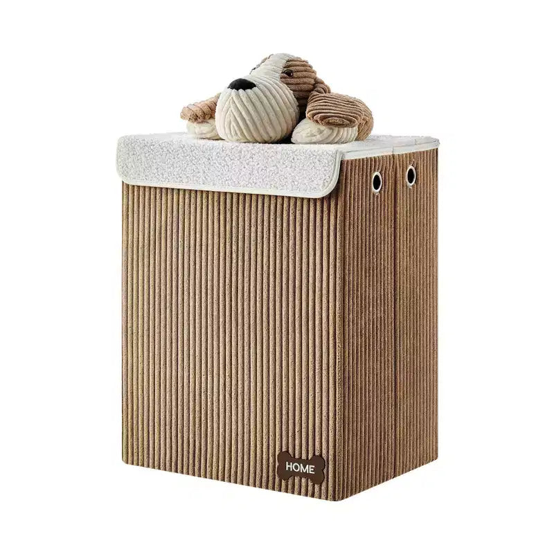 Danya B. Collapsible Folding Corduroy Kids' Laundry Hamper Toy Storage