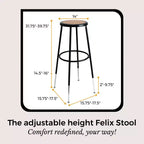 Hampden Furnishings 32-39" Felix Collection Steel Stool