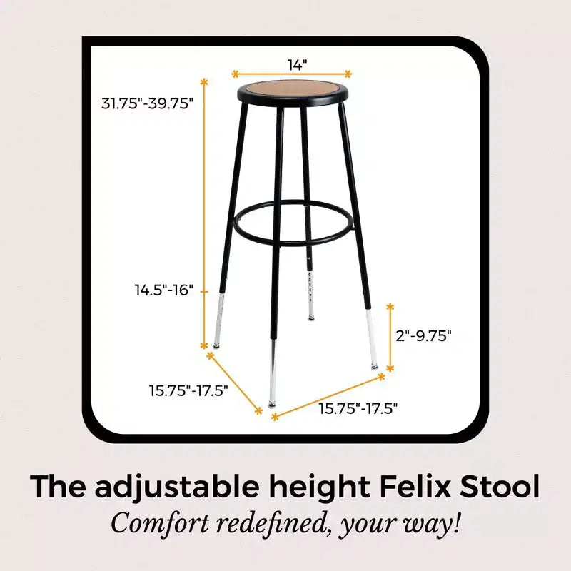 Hampden Furnishings 32-39" Felix Collection Steel Stool