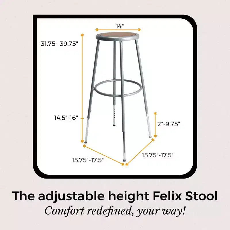 Hampden Furnishings 32-39" Felix Collection Steel Stool