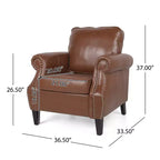 Christopher Knight Home Dowd Faux Leather Club Chair with Nailhead Trim