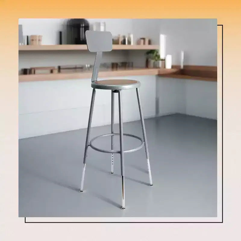 Hampden Furnishings 25-33" Felix Collection Steel Counter Height Barstool with Backrest