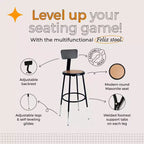 Hampden Furnishings 25-33" Felix Collection Steel Counter Height Barstool with Backrest