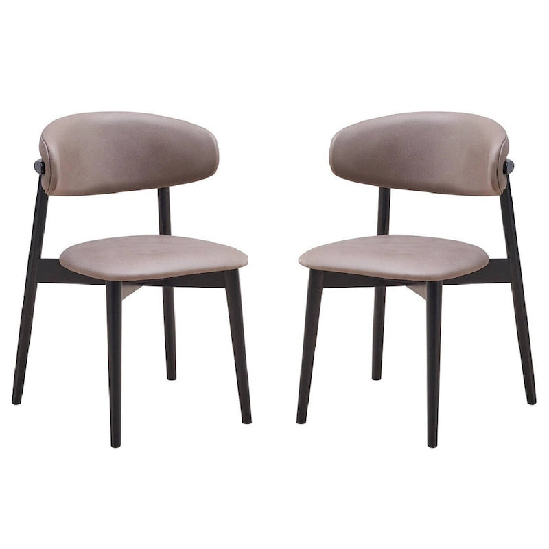 Anae Set di 2 Sedie da Pranzo, Gambe Tornite, Tessuto Grigio, Nero, 58 cm