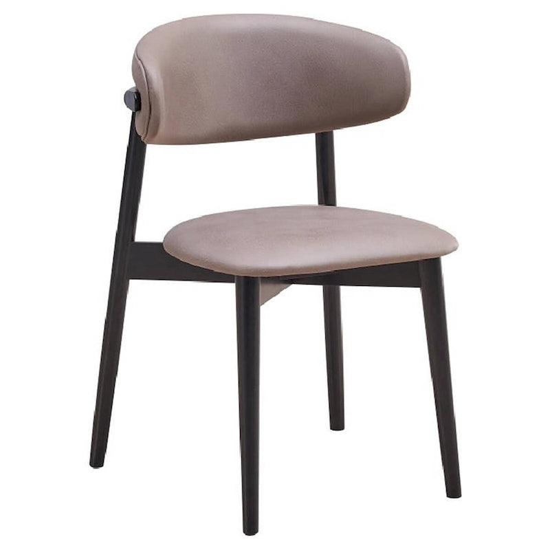 Anae Set di 2 Sedie da Pranzo, Gambe Tornite, Tessuto Grigio, Nero, 58 cm