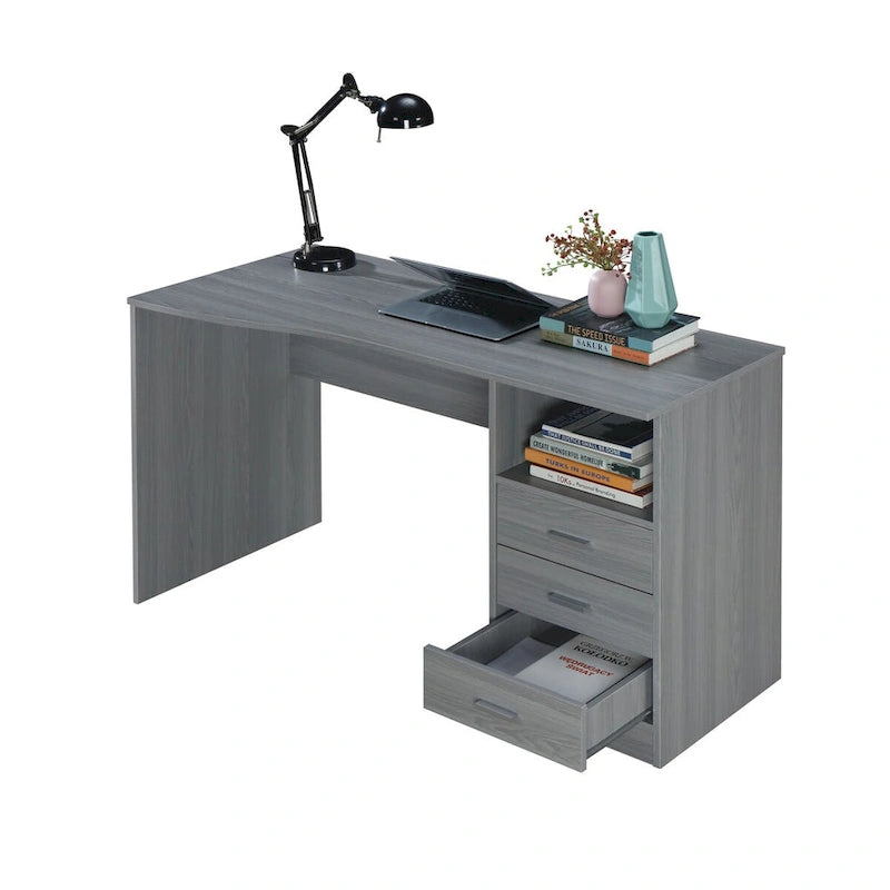 Modern Designs Scrivania per computer classica a 3 cassetti - Grigio