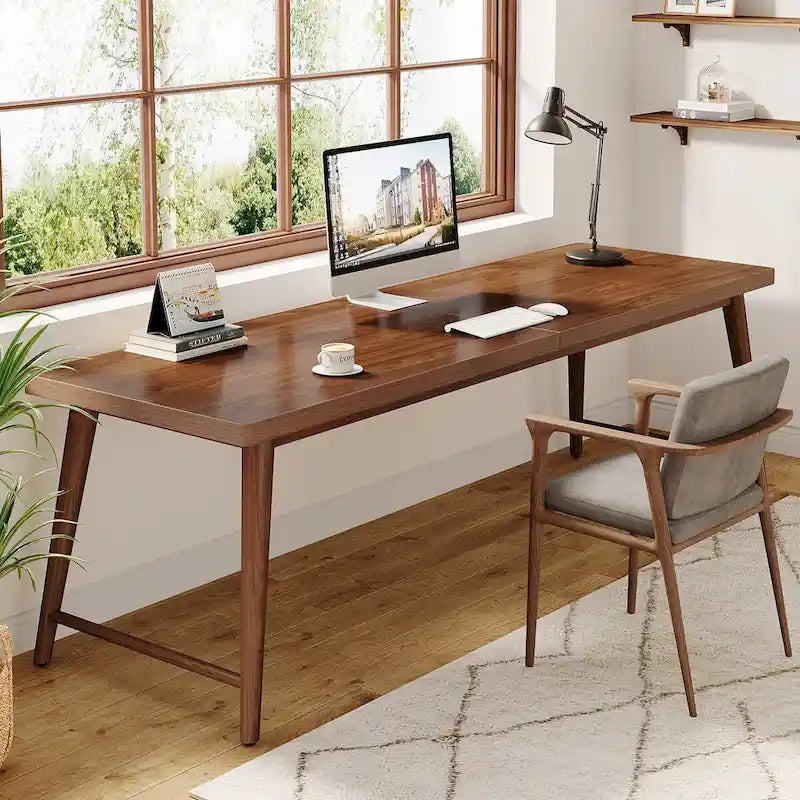 78.7 Extra Long 2-Person Wood Desk with Metal Legs