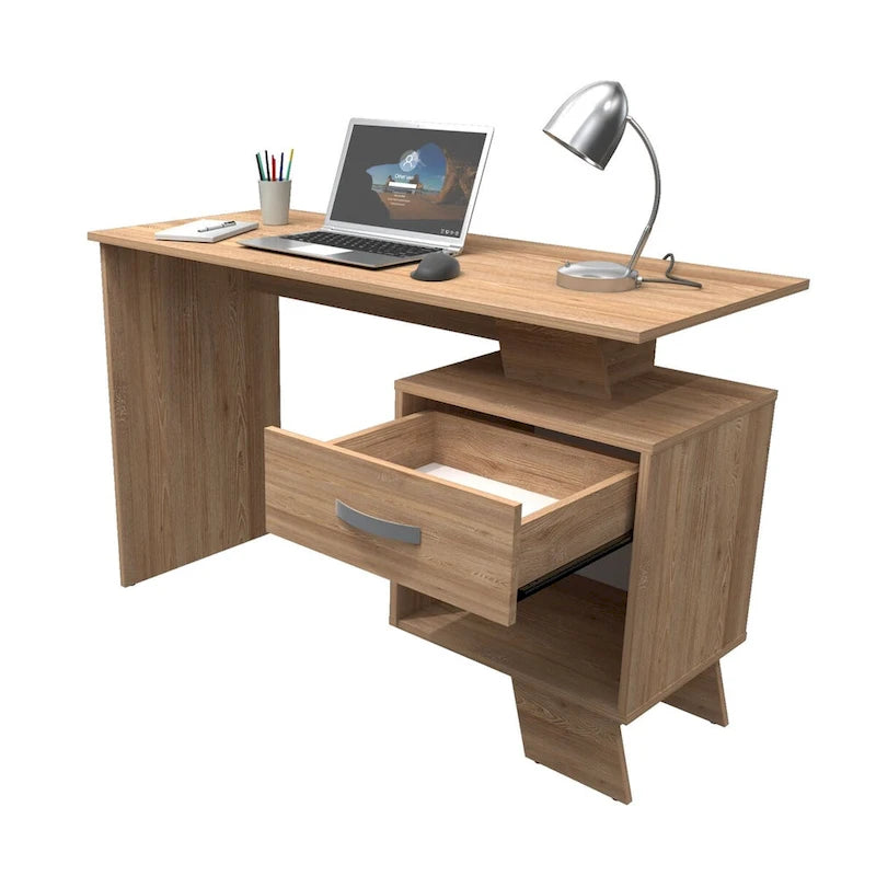 Espresso Brown Asymmetrical Writing Desk - 47 Inch