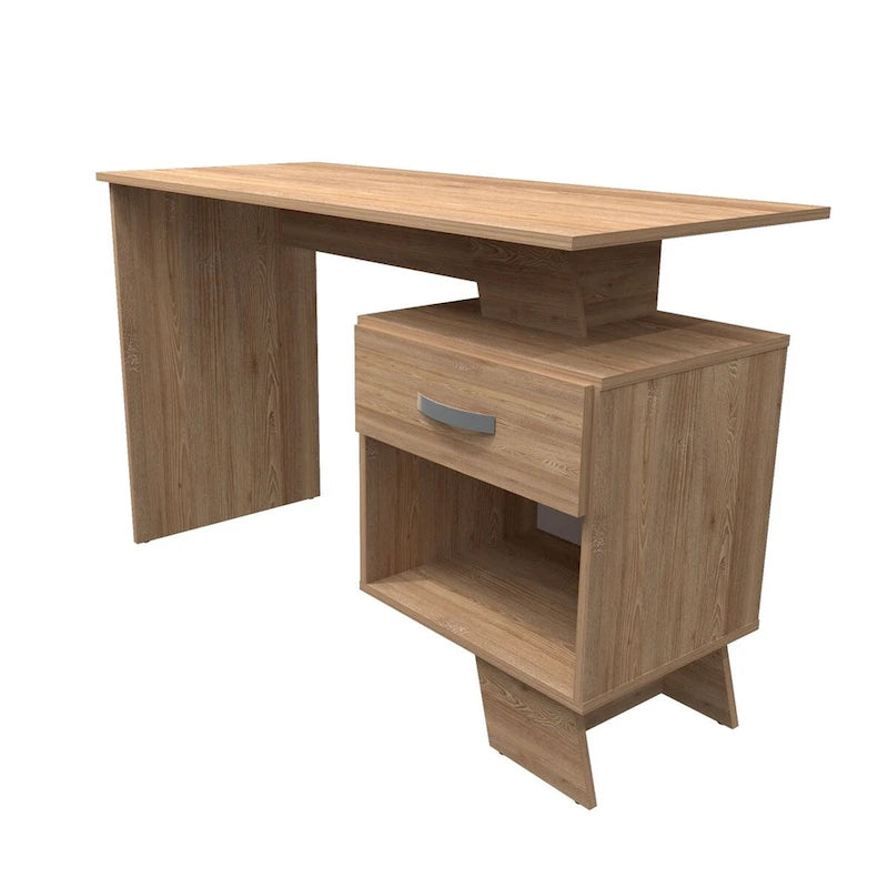 Espresso Brown Asymmetrical Writing Desk - 47 Inch