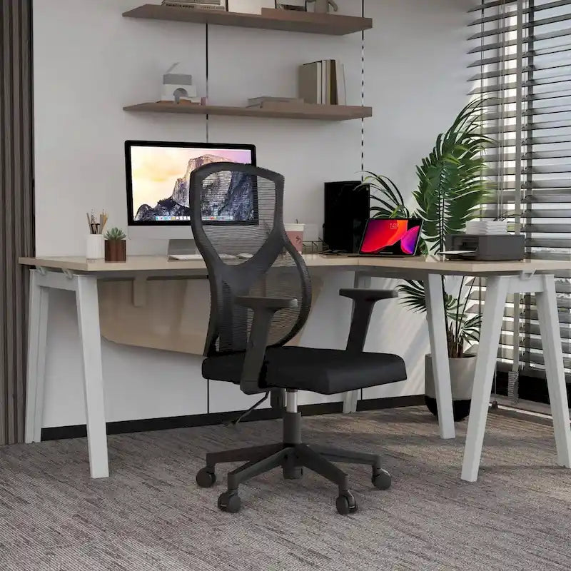 Sedia da ufficio Glen Mid-Back con altezza regolabile, girevole e inclinabile di LeisureMod
