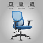Sedia da ufficio Glen Mid-Back con altezza regolabile, girevole e inclinabile di LeisureMod