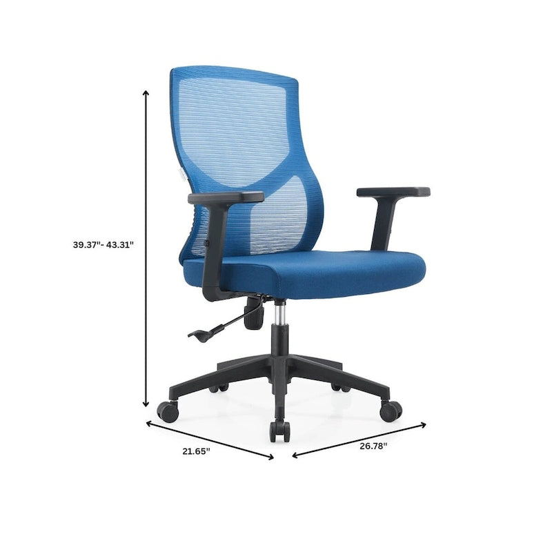 Sedia da ufficio Glen Mid-Back con altezza regolabile, girevole e inclinabile di LeisureMod