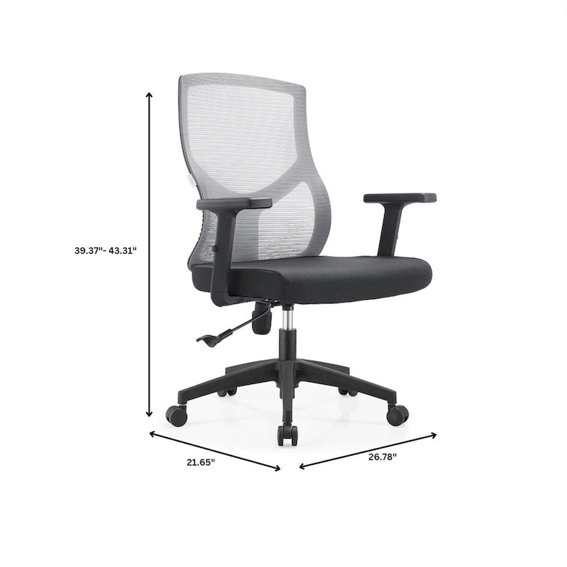 Sedia da ufficio Glen Mid-Back con altezza regolabile, girevole e inclinabile di LeisureMod