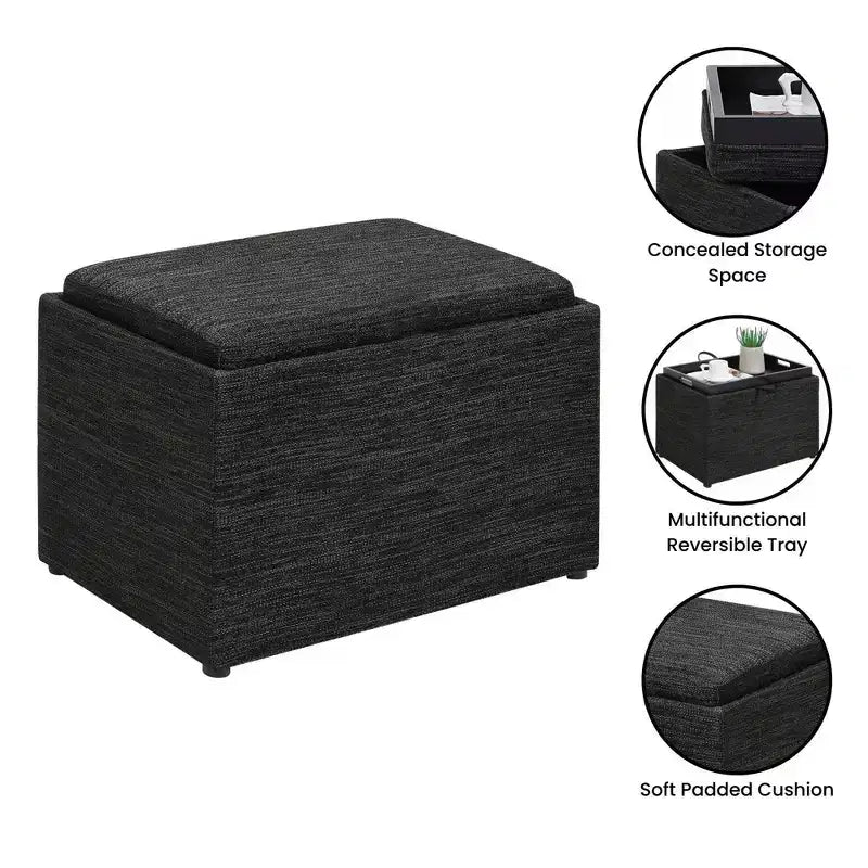 Poggiapiedi contenitore con vassoio reversibile Breighton Home Designs4Comfort