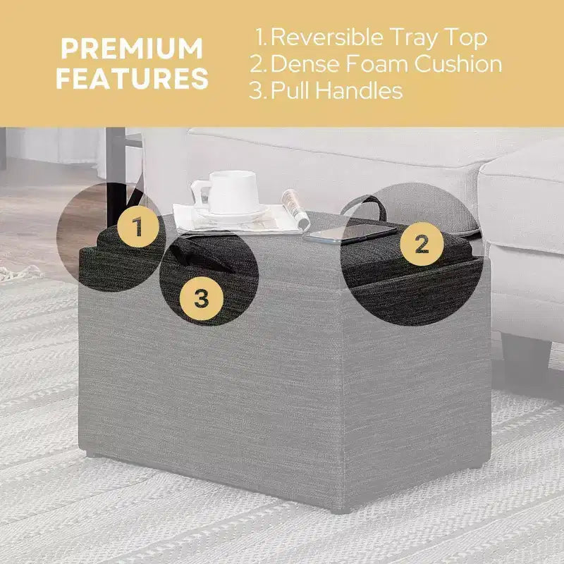Poggiapiedi contenitore con vassoio reversibile Breighton Home Designs4Comfort