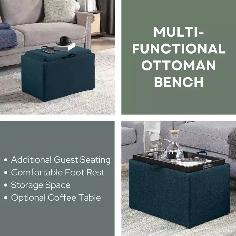 Poggiapiedi contenitore con vassoio reversibile Breighton Home Designs4Comfort
