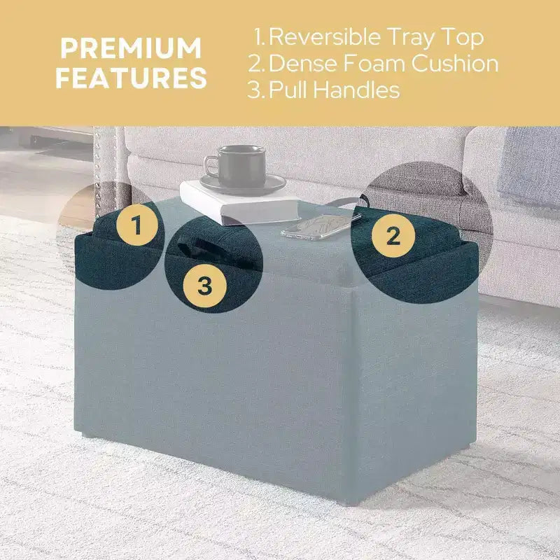 Poggiapiedi contenitore con vassoio reversibile Breighton Home Designs4Comfort