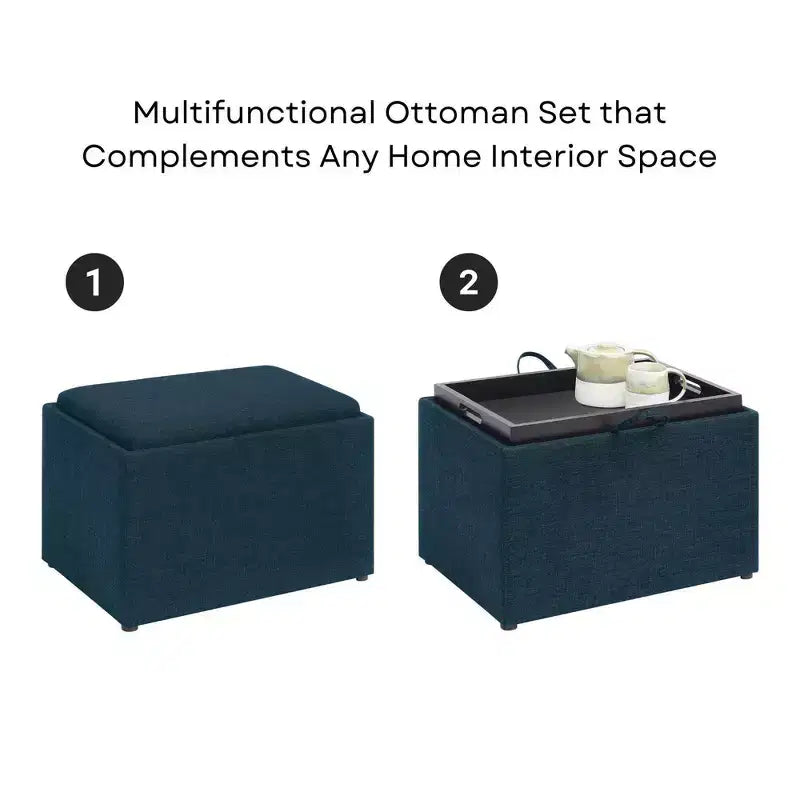 Poggiapiedi contenitore con vassoio reversibile Breighton Home Designs4Comfort