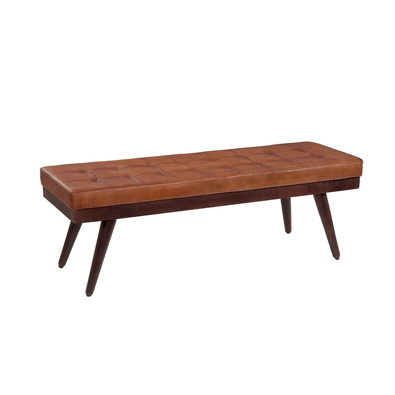Anson Brown Panca Accento in Vera Pelle e Legno Massello