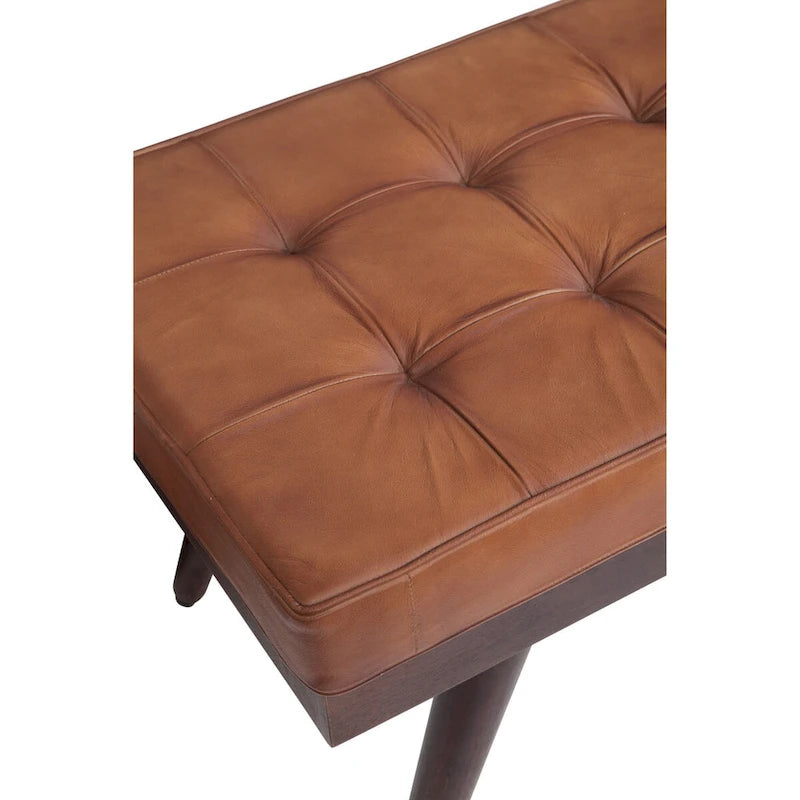 Anson Brown Panca Accento in Vera Pelle e Legno Massello