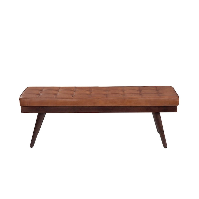 Anson Brown Panca Accento in Vera Pelle e Legno Massello