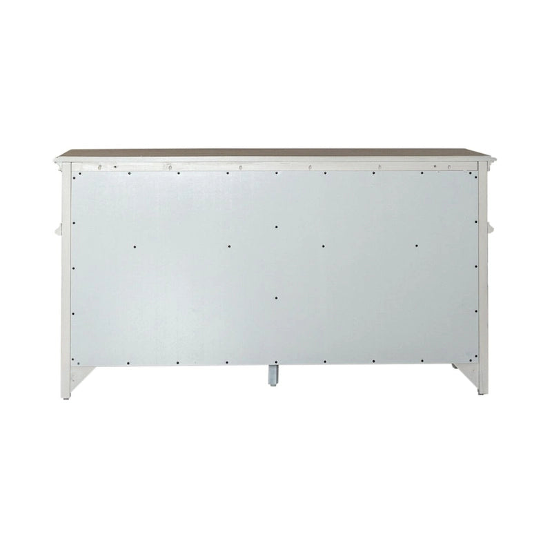 Credenza Chesapeake anticata spazzolata bianca - Larghezza 56 x Profondità 21 x Altezza 30