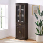 Crosley 78 Stanton Glass Door Kitchen Storage Pantry Cabinet