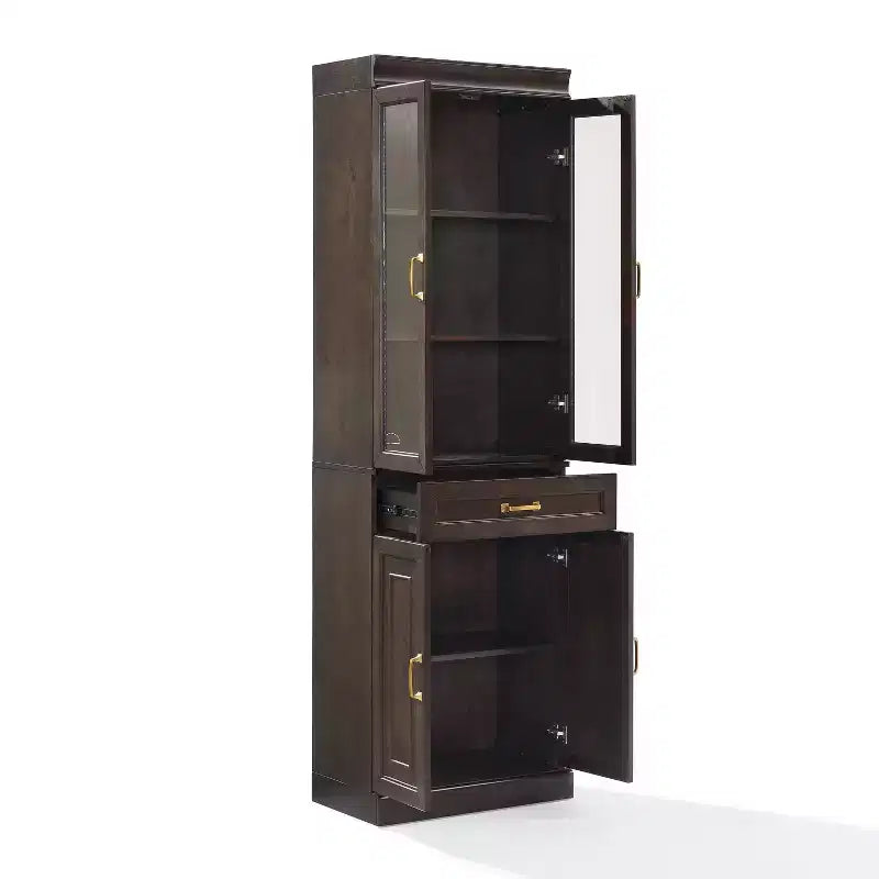 Crosley 78 Stanton Glass Door Kitchen Storage Pantry Cabinet