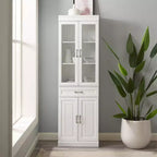 Crosley 78 Stanton Glass Door Kitchen Storage Pantry Cabinet