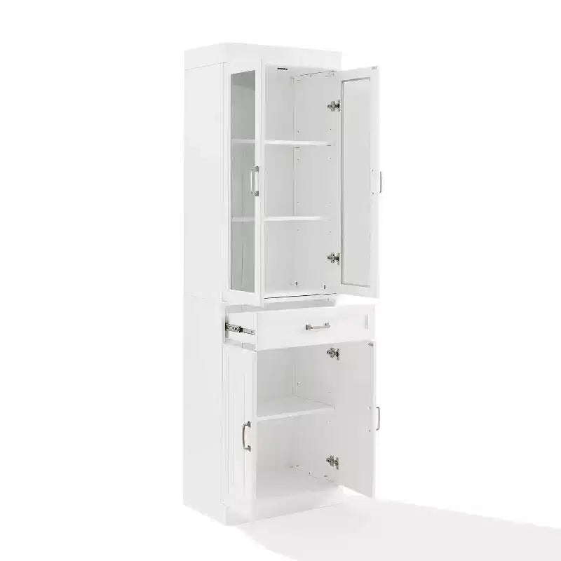 Crosley 78 Stanton Glass Door Kitchen Storage Pantry Cabinet