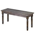 Buylateral 47.25 Burntwood Wide Dining Bench Light