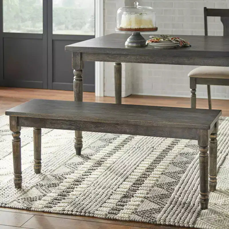Buylateral 47.25 Burntwood Wide Dining Bench Light