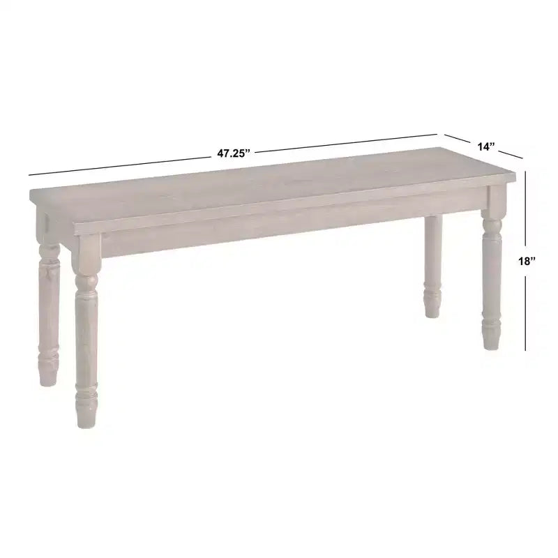 Buylateral 47.25 Burntwood Wide Dining Bench Light